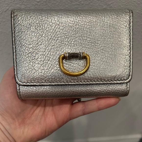 Burberry EUC Silver Compact Trifold Wallet - Picture 1 of 6